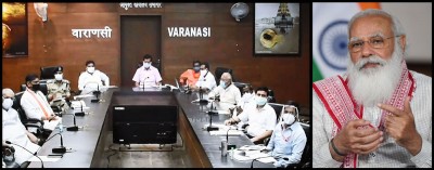 Prime Minister Modi interacts with regional public representatives and officials on Covid-19 in Varanasi