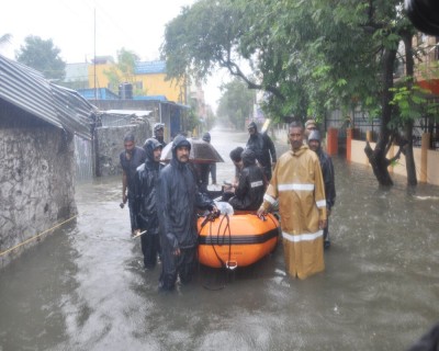 Rainwater floods large parts of Chennai