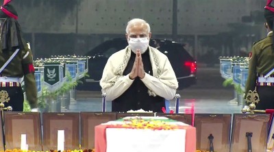 PM Modi pays tribute to General Bipin Rawat, others at Delhi's Palam Air Force base