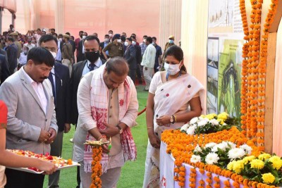 Assam CM Himanta Biswa Sarma attends 'Shradhanjali' programme on occasion of Swahid Divas