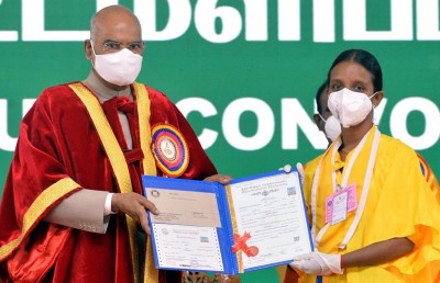 Prez Kovind addresses students of Thiruvalluvar University in Vellore
