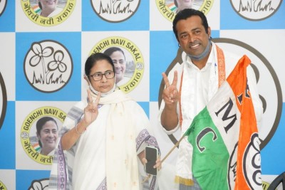 Tennis icon Leander Paes joins TMC in Goa in presence of Mamata Banerjee