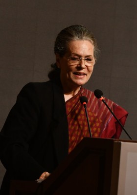 Sonia Gandhi addresses closing ceremony of an event to mark victory of Bangladesh Liberation War in Delhi