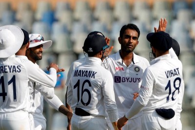 Ajaz Patel's brilliance in vain as India thrash New Zealand in Mumbai by 372 runs