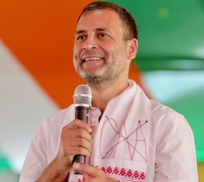 Wearing ‘no CAA’ gamosa Rahul Gandhi says 'will ensure CAA is not implemented in Assam if Congress comes to power'