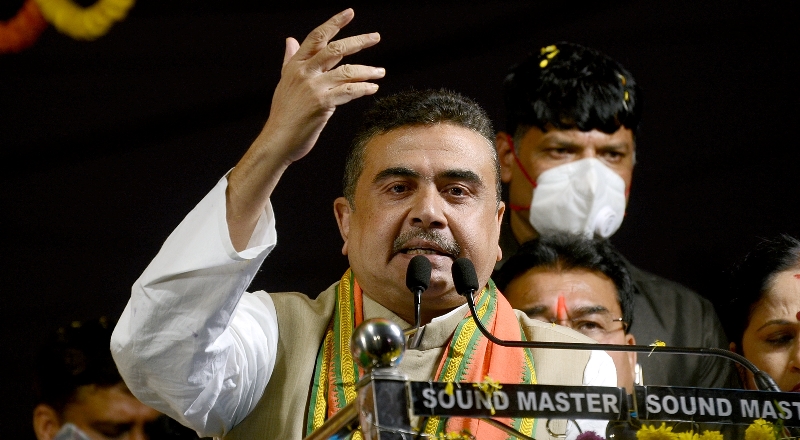 In Images: BJP leader Suvendu Adhikari's mega roadshow in Kolkata