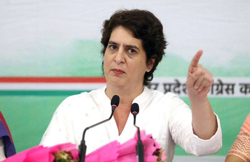 Priyanka Gandhi Vadra addressing press conference in Lucknow
