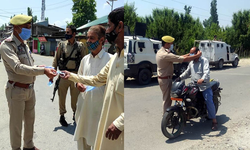 Face mask distribution in Kashmir