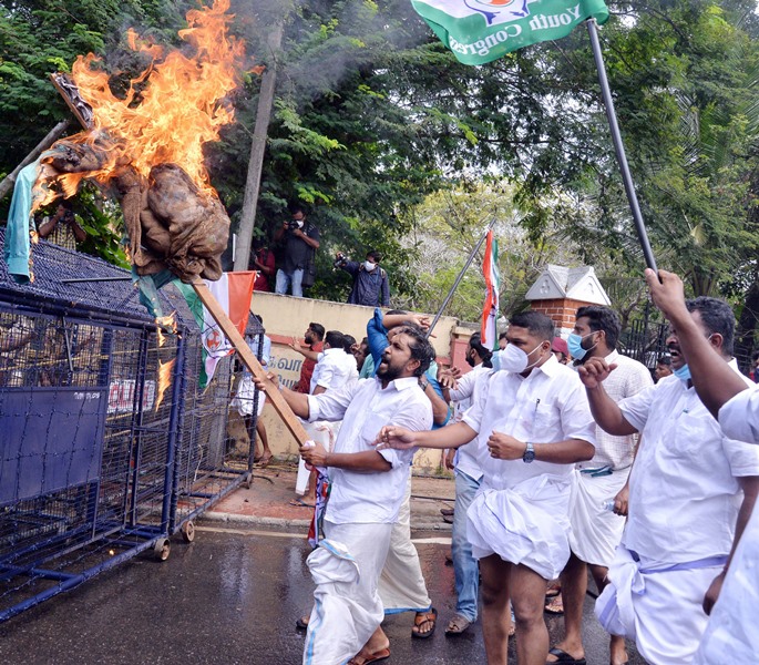 Congress protests in Kerala