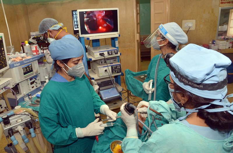 Doctors treating a Black Fungus patient in Jabalpur