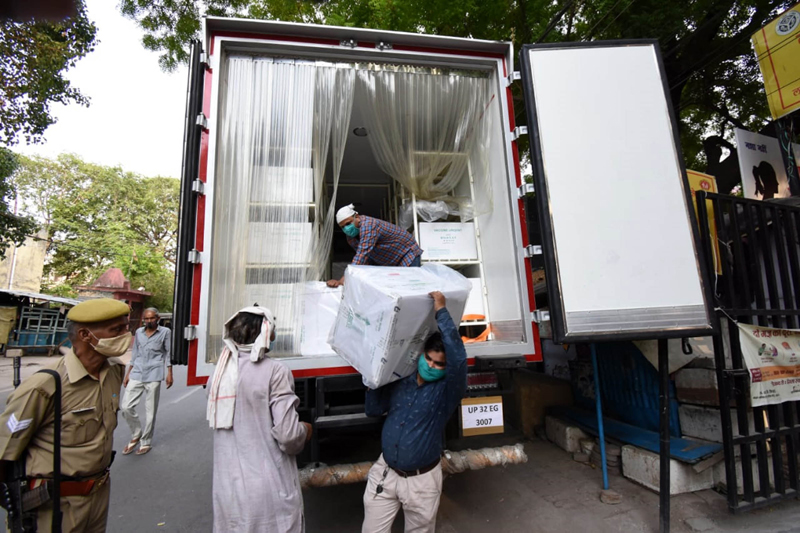 Bharat biotech vaccines uploaded at state centre in Lucknow
