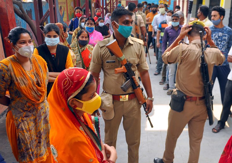 Voters wait in queue to cast vote in Bengal's North 24 Parganas