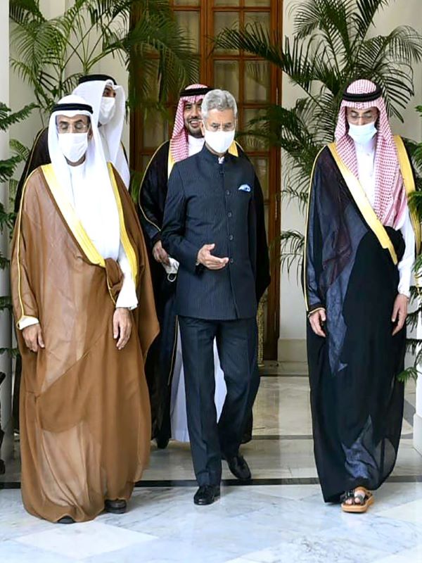 External Affairs Minister S Jaishankar meets Secretary General of GCC for the Arab Al-Hajraf