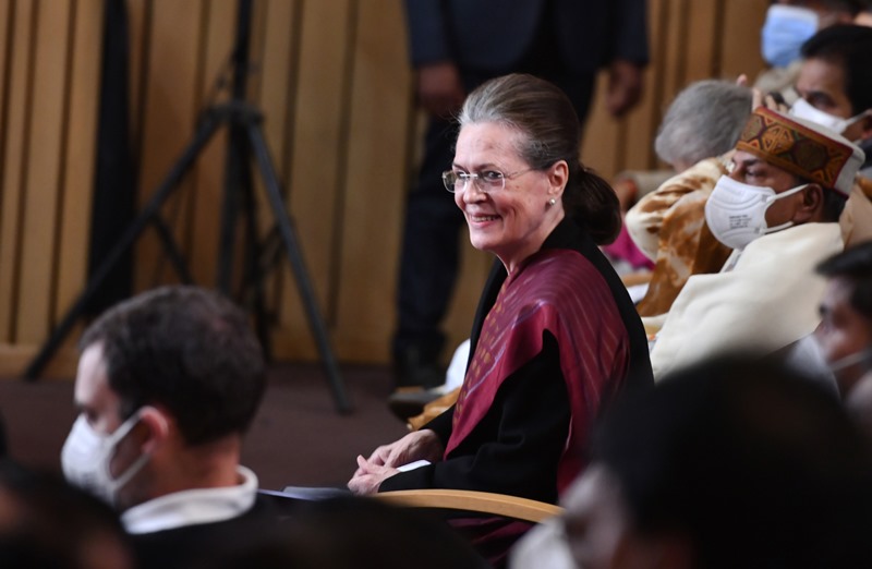 Sonia Gandhi addresses closing ceremony of an event to mark victory of Bangladesh Liberation War in Delhi
