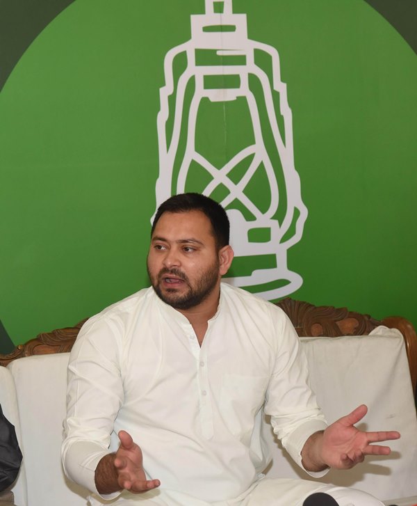Tejashwi Yadav addresses press conference in Patna