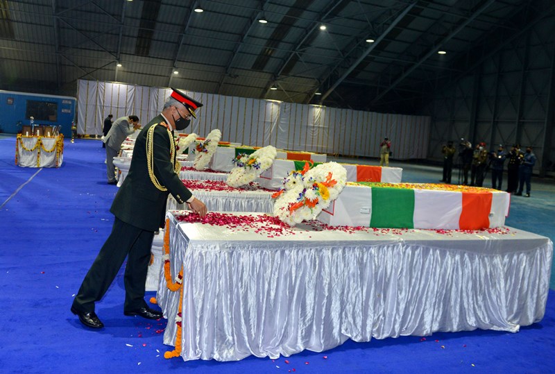 PM Modi pays tribute to General Bipin Rawat, others at Delhi's Palam Air Force base