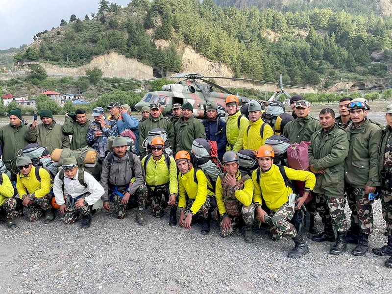 A helicopter view of Tara Air crash site in Nepal