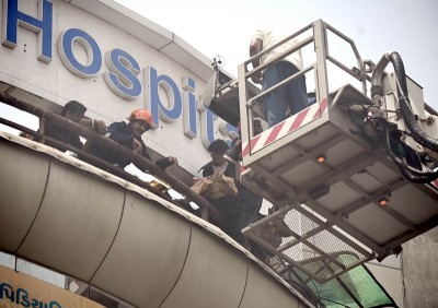 Firefighters rescue child patients after fire breaks out at Ahmedabad hospital