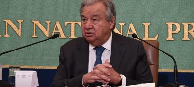 Attacking a nuclear plant ‘suicidal,’ UN chief tells journalists in Japan