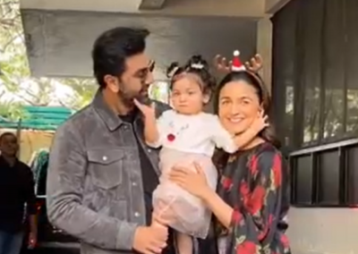 Ranbir Kapoor, Alia Bhatt make first public appearance with Raha on Christmas