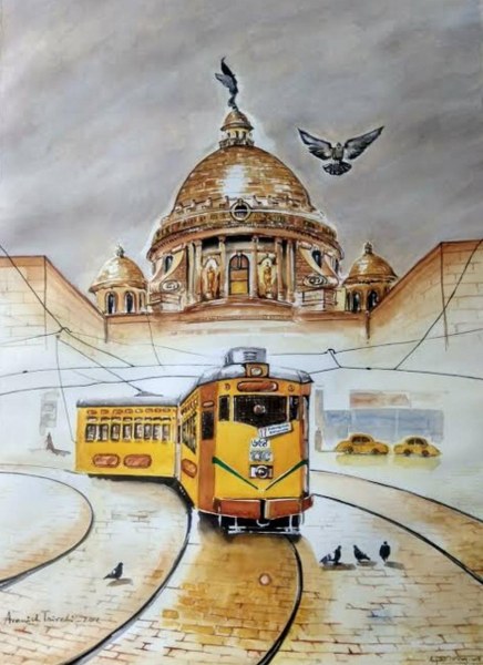 In images art exhibition 'Paints & Strokes' celebrating Kolkata's rich heritage