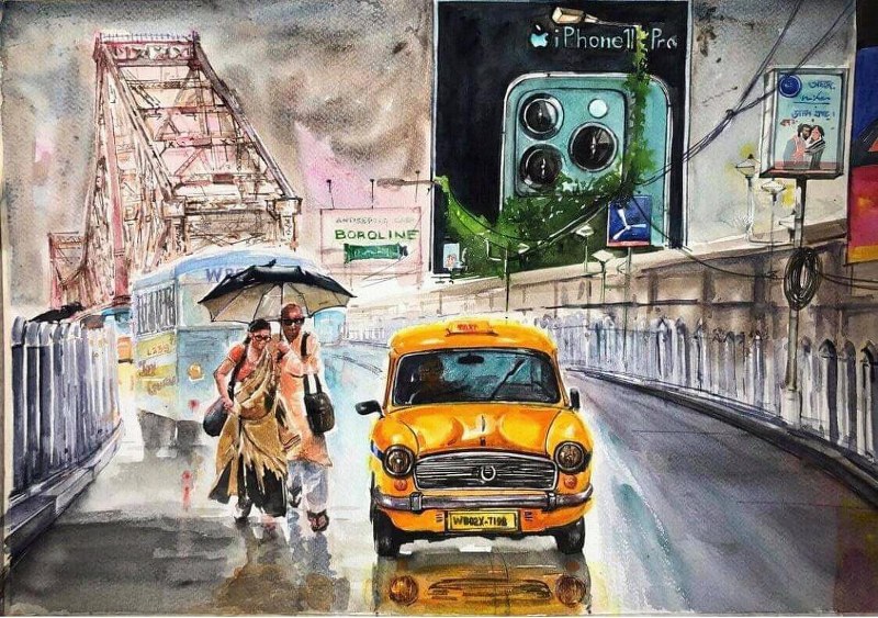 In images art exhibition 'Paints & Strokes' celebrating Kolkata's rich heritage