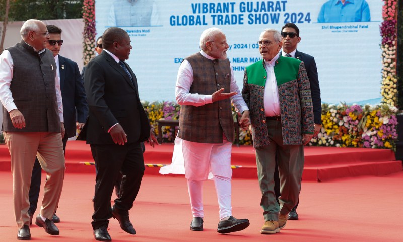 PM Modi visits Vibrant Gujarat trade show