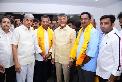 Mylavaram YSRCP MLA Vasantha Krishna Prasad joins TDP in Hyderabad