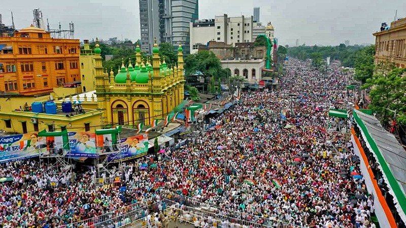 In Images: Mamata attacks BJP over voters’ list revision and Bengali migrants from Martyrs Day rally in Kolkata
