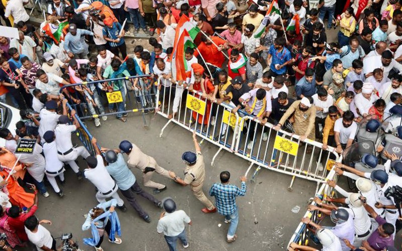 In Images: Anti-Mamata march to Nabanna a year after RG Kar rape-murder incident