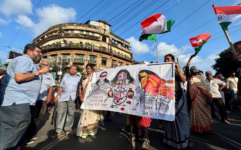 In Images: Anti-Mamata march to Nabanna a year after RG Kar rape-murder incident
