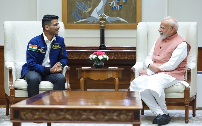 In Images: PM Modi interacts with Astronaut Shubhanshu Shukla in Delhi