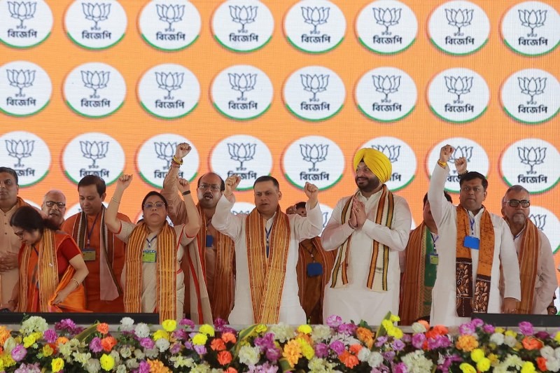 In images: PM Modi leads mega rally in Kolkata’s Dum Dum, flanked by top BJP leaders