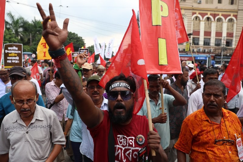 In Images: Citizens, Left outfits hold protest in Kolkata demanding end to Gaza violence