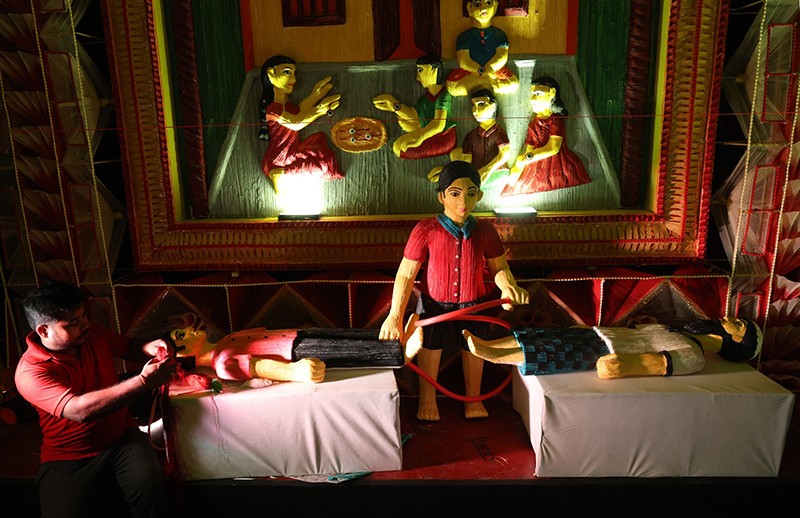 In Images: Kolkata Durga Puja pandal decks up in National Integration theme