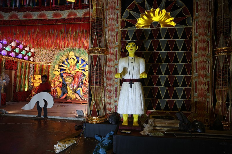 In Images: Kolkata Durga Puja pandal decks up in National Integration theme