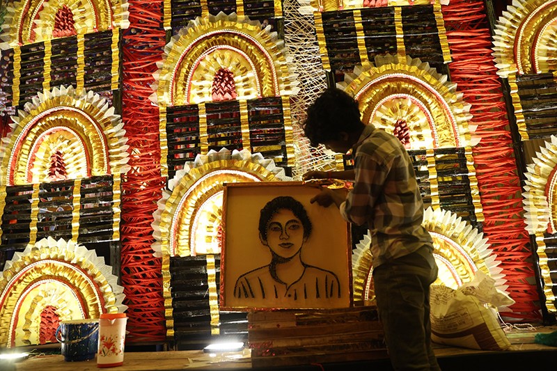 In Images: Kolkata Durga Puja pandal decks up in National Integration theme