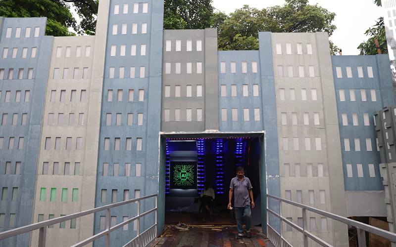 In Images: AI Meets Tradition: Kolkata Pandal Blends Technology with Durga Puja Spirit