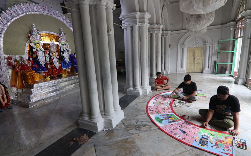 In Images: Kolkata's 260-Year-Old Baishnab Das Mullick Bari prepares for Durga Puja