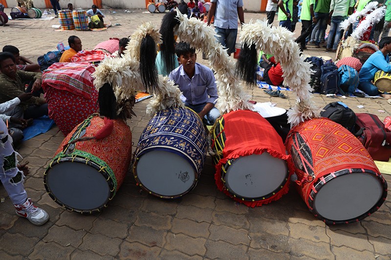 In Images: Drummers eye livelihood as Durga Puja festival set to begin