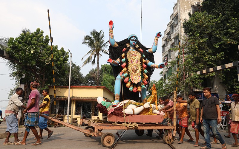 In Images: Kolkata’s Kumartuli sends out Kali idols ahead of the festival
