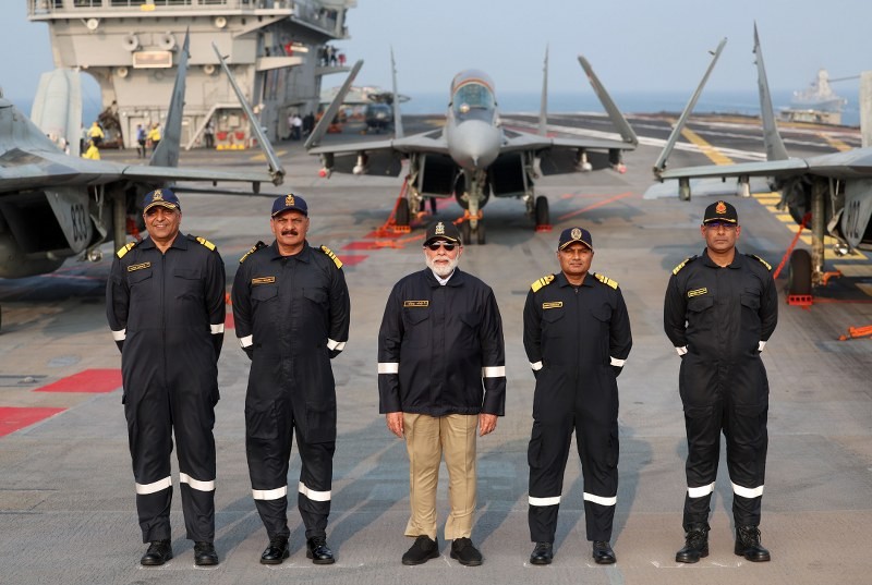 In Images: PM Modi celebrates Diwali with Navy personnel at INS Vikrant