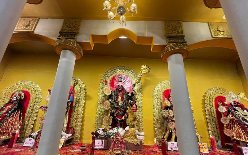 In Images: Pancha Kali worshipped in a pandal in Jadavpur, Kolkata