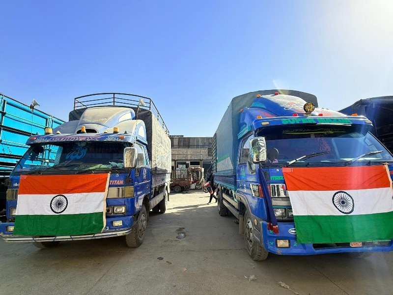 India sends relief materials to Afghanistan. Photo: Randhir Jaiswal/X