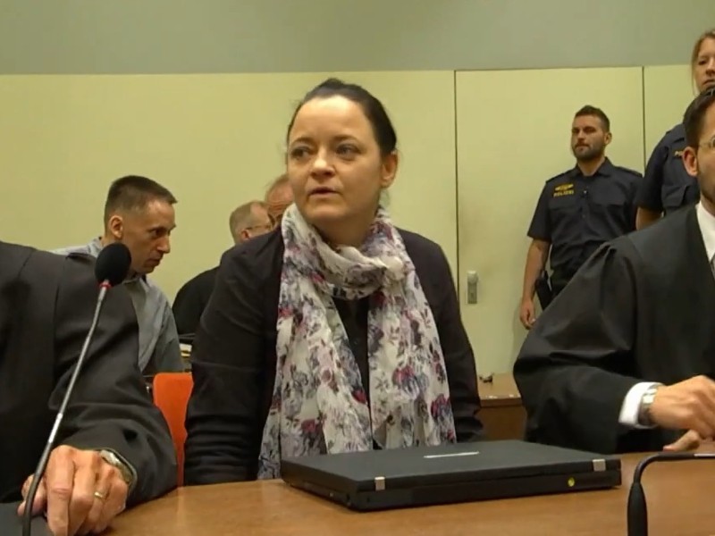 Convicted German neo-Nazi expresses remorse during confidante's trial in court