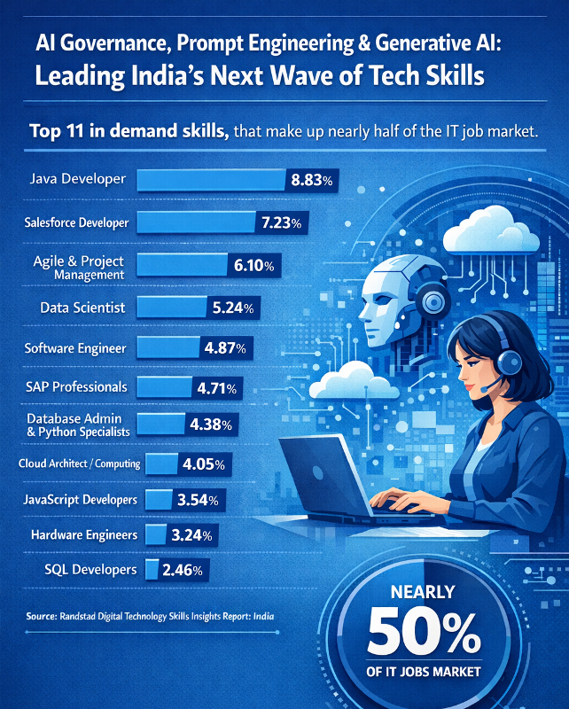 AI governance, prompt engineering and generative AI lead India's next wave of tech skills: Study