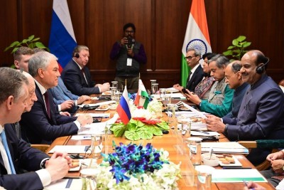 Russian Parliamentary delegation calls on Speaker Om Birla, witnesses Lok Sabha proceedings