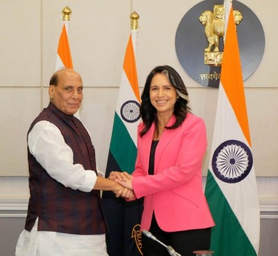 Tulsi Gabbard, Rajnath Singh meet to explore avenues to collaborate in cutting-edge defence innovation