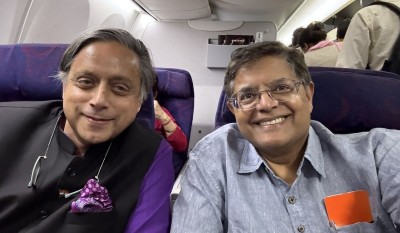 'Travelling in same direction': BJP's Jay Panda drops picture with Shashi Tharoor