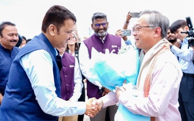 Devendra Fadnavis & Singapore Deputy Prime Minister Gan Kim Yong review container port project to be inaugurated in Maharashtra's Uran in 2025